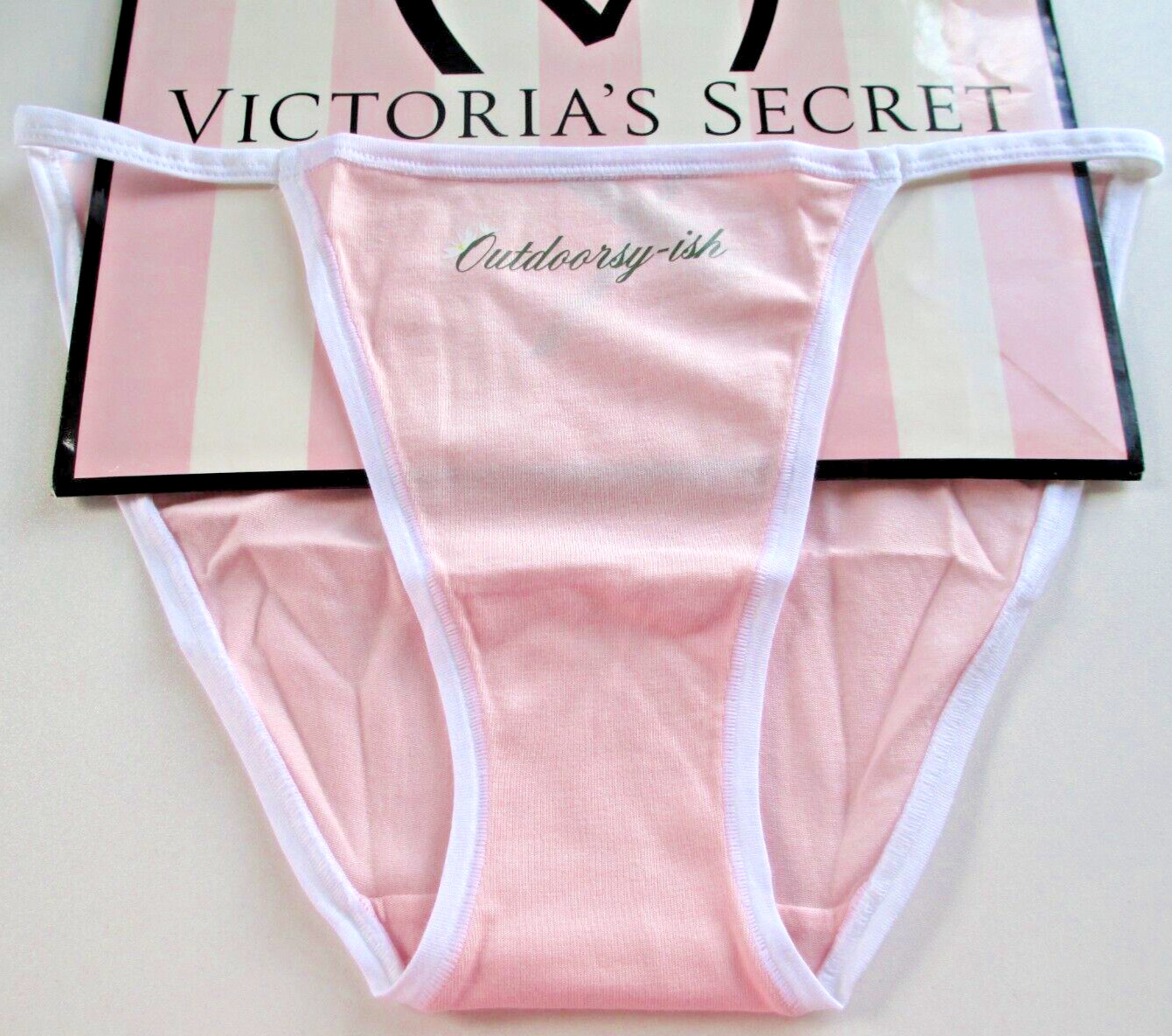 VICTORIA’S SECRET PINK Cotton String Bikini Panty VS Angel Pink White S M L XL