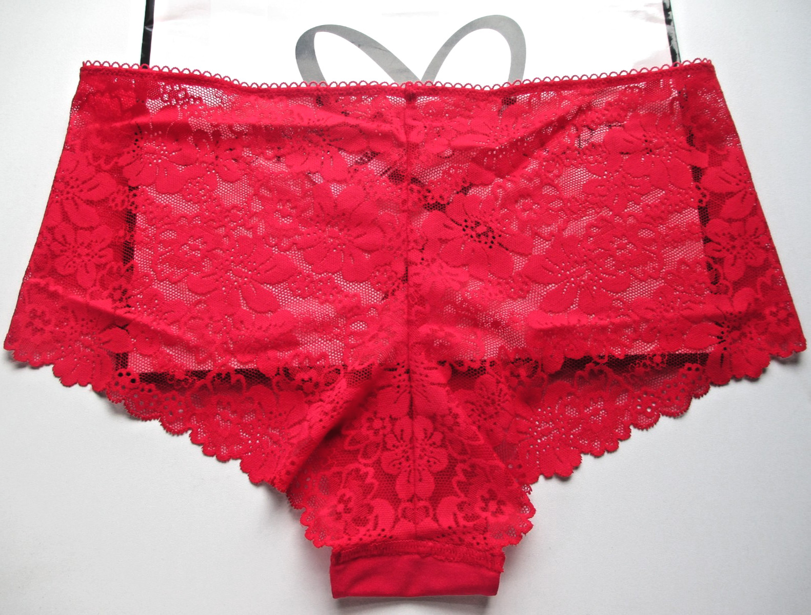 VICTORIA’S SECRET PINK No Show Cheeky Panty VS Red S M L XL Lace Back NWT
