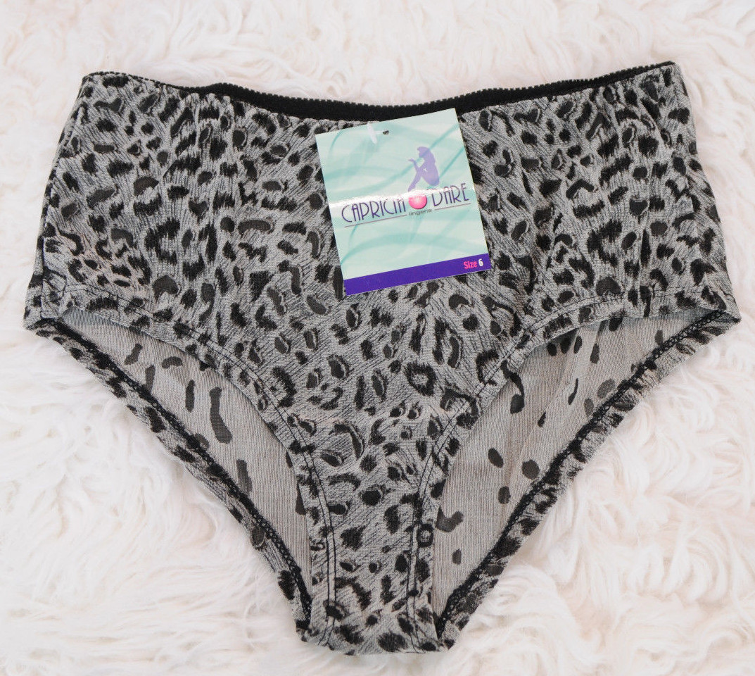 Burnout Leopard Print High Cut Brief SUPER SOFT stretch Panties Sz 5 6 7