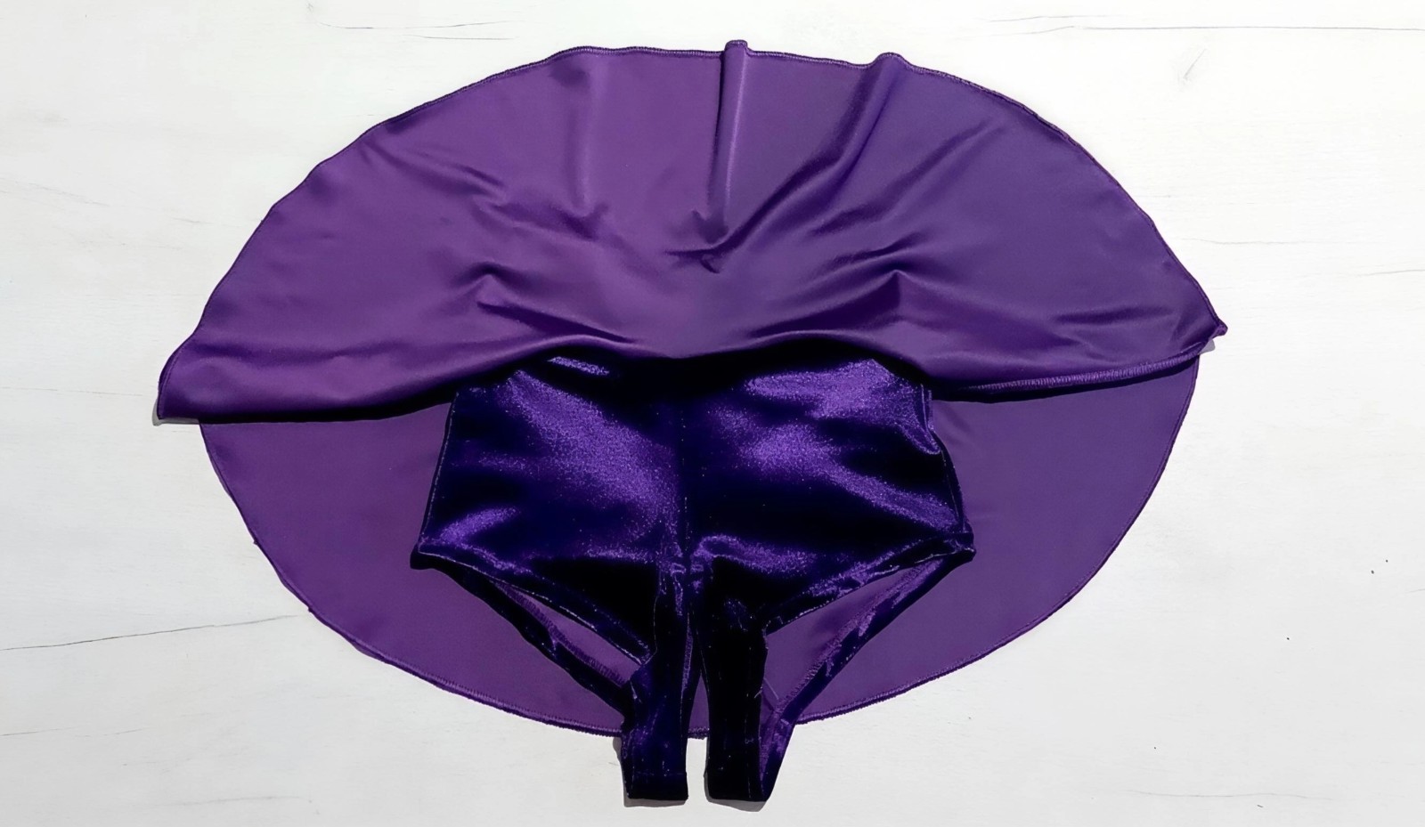Mini Skrit with Attached Crotchless Panties. Skater Skrit with Crothcless shorts
