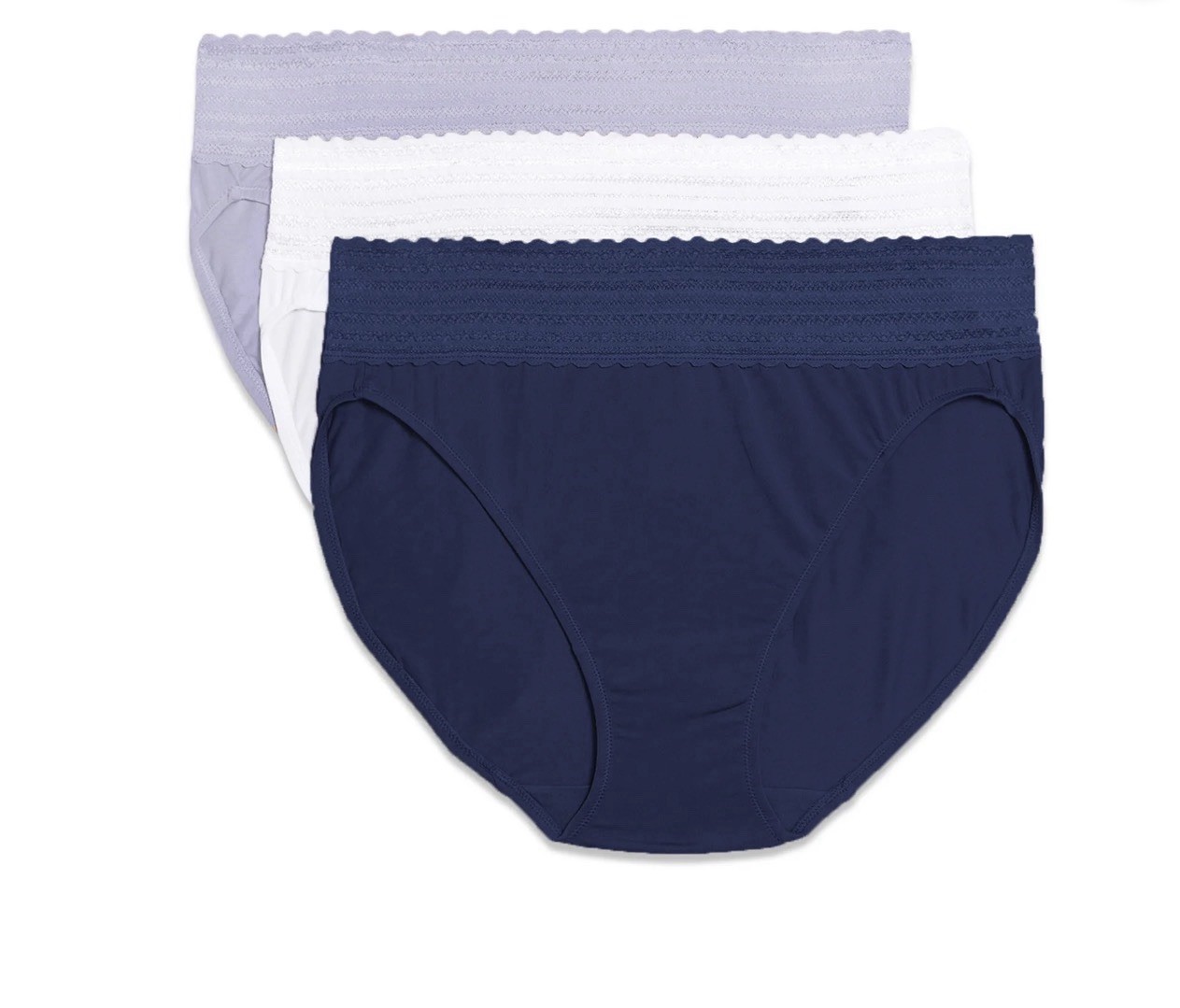 3 Pack Warners Comfort Waistband Hi Cut Panties Lace Microfiber Sz XXXL