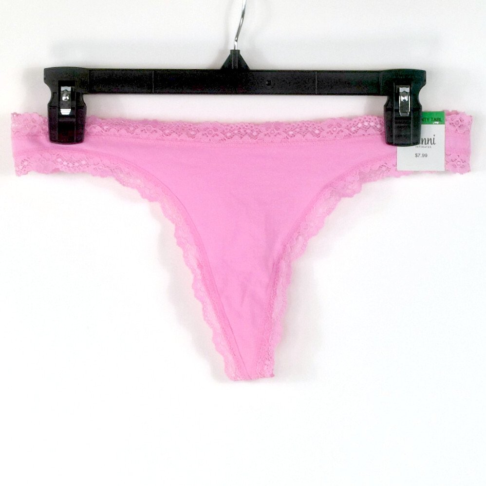 Jenni Cotton Blend Lace Trim Thong Choose Size & Color New Panty