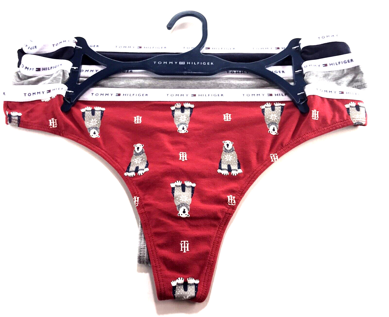 Tommy Hilfiger -Large- Thong Women’s Cotton Panties – 3 Pack – See Description