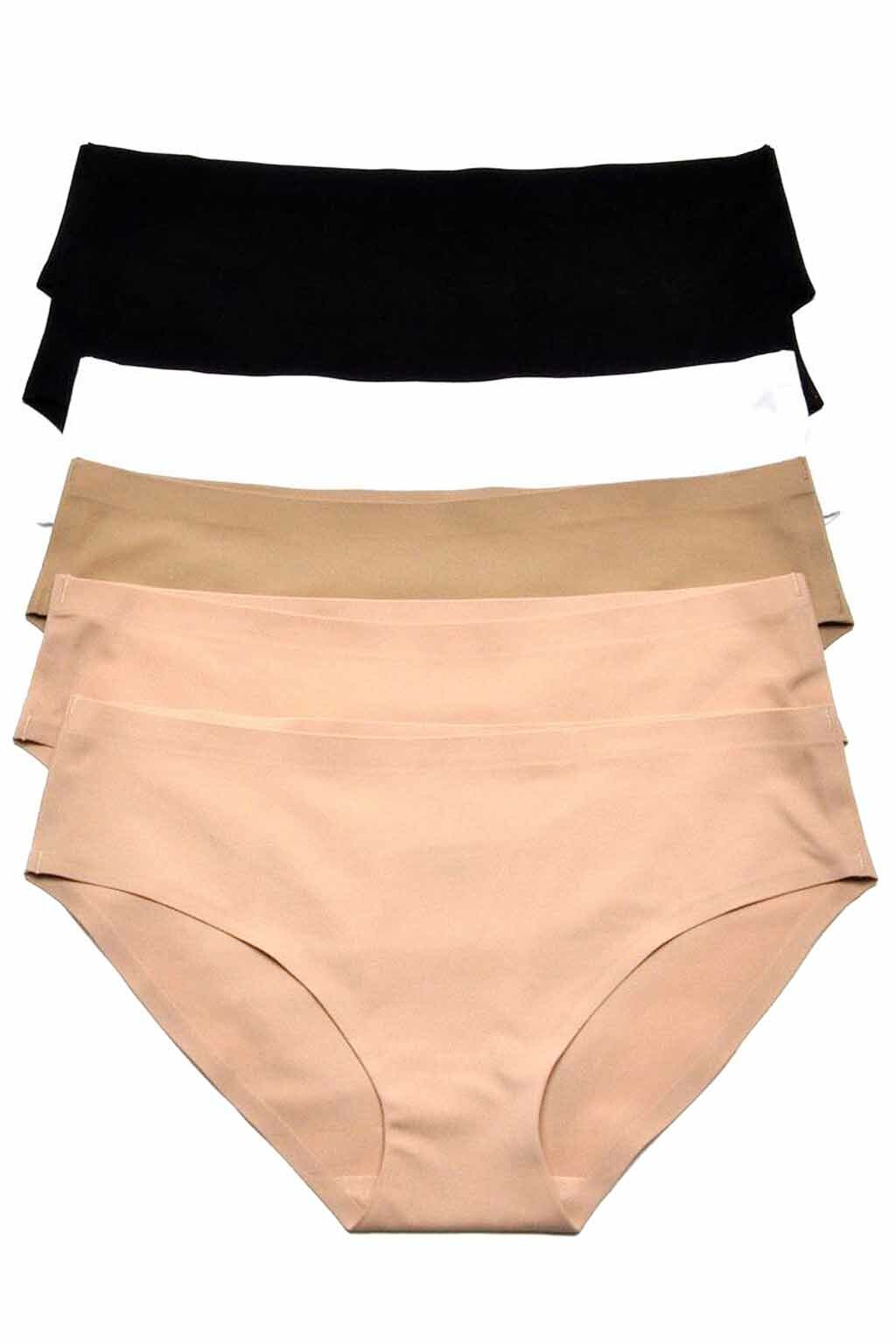 6 Women Solid Mixed Color Panties Laser Cut Bikini Underwear Brief S M L XL 5074