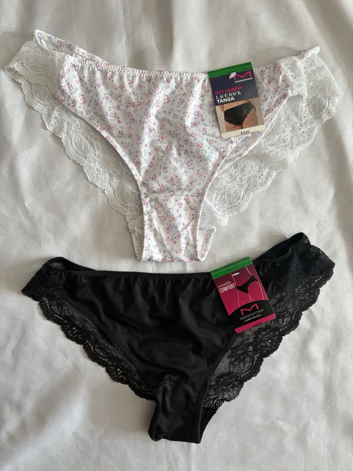 NEW Maidenform Tanga Panties Lace 40159 Maidenform Panty 2 Pair Women’s Large 7