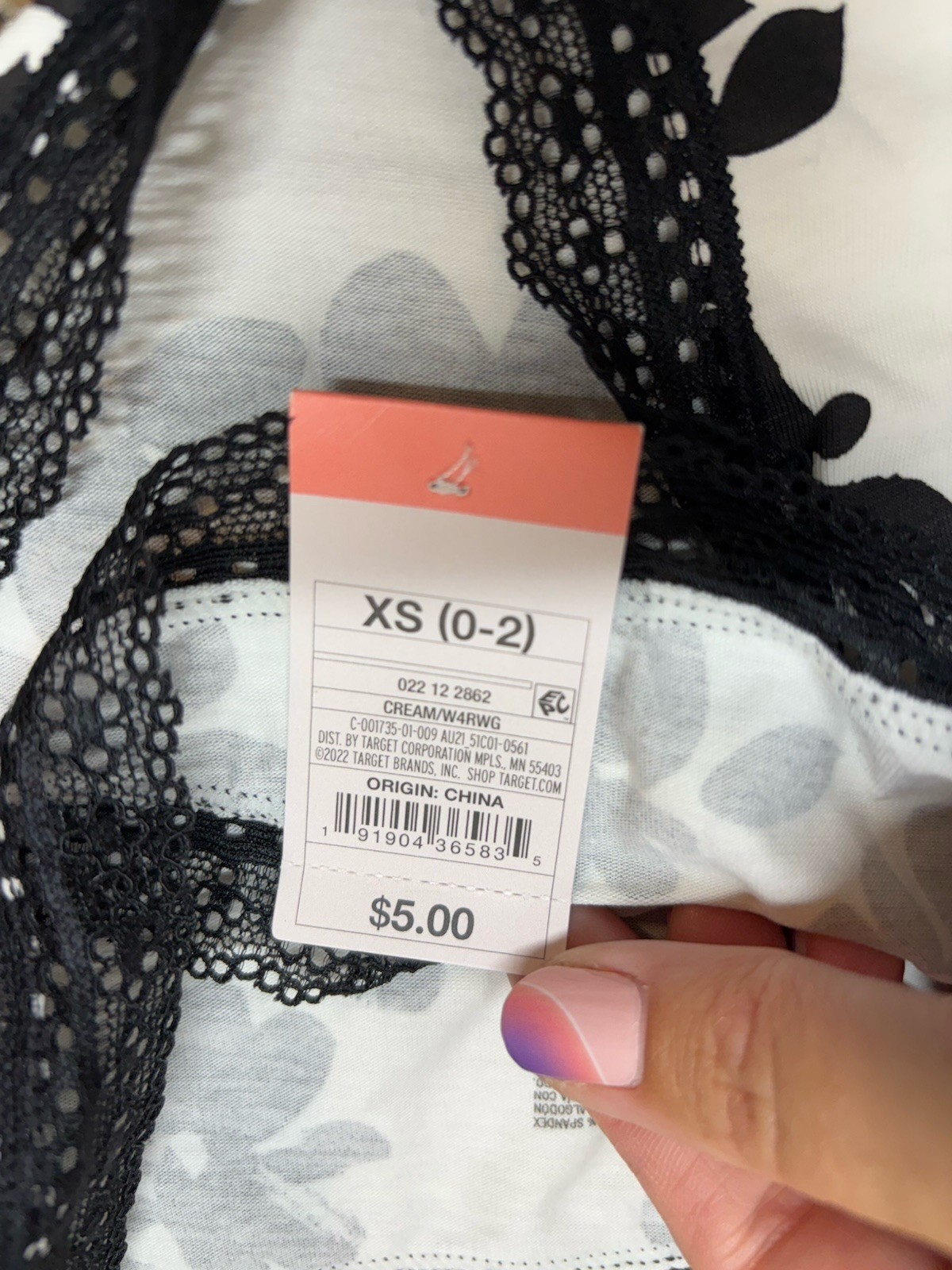 Auden Black & White Cotton Blend Bikini Panty. Size: XS (0-2).