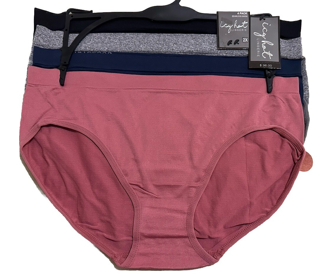 Women Ladies Icy Hot 4 Pack Seamless Bikini Panties Underwear Size 2XL NWT