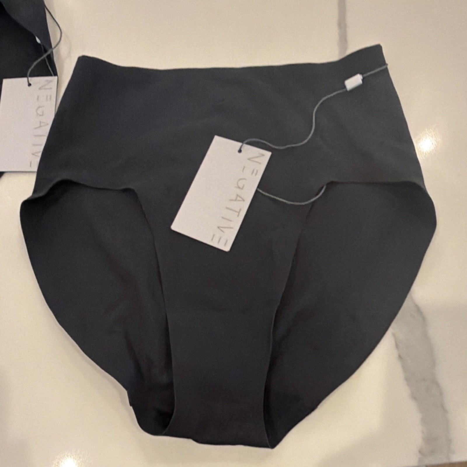 French cut cotton brief Negative High-Waisted black Panties size small as/is