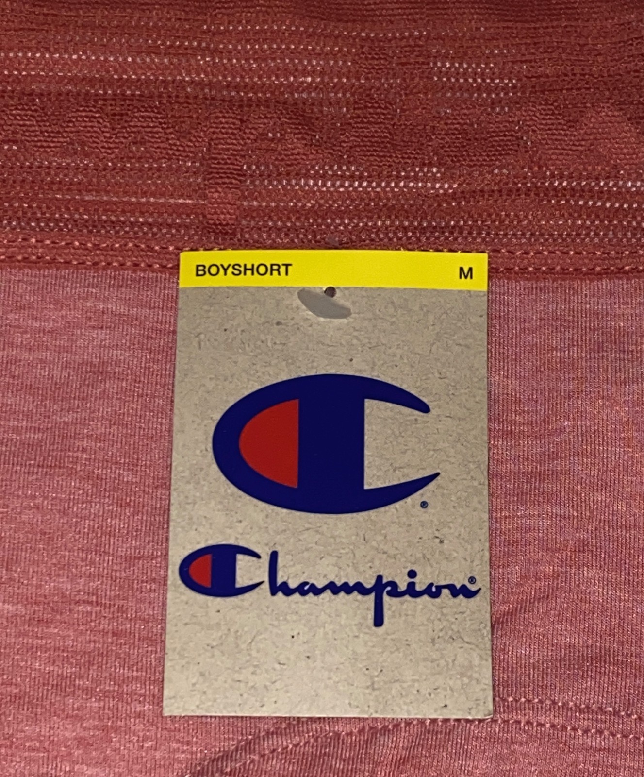 CHAMPION Wide Lace Logo Waistband Siesta Pink Girl BoyShort Panty Women S M L XL