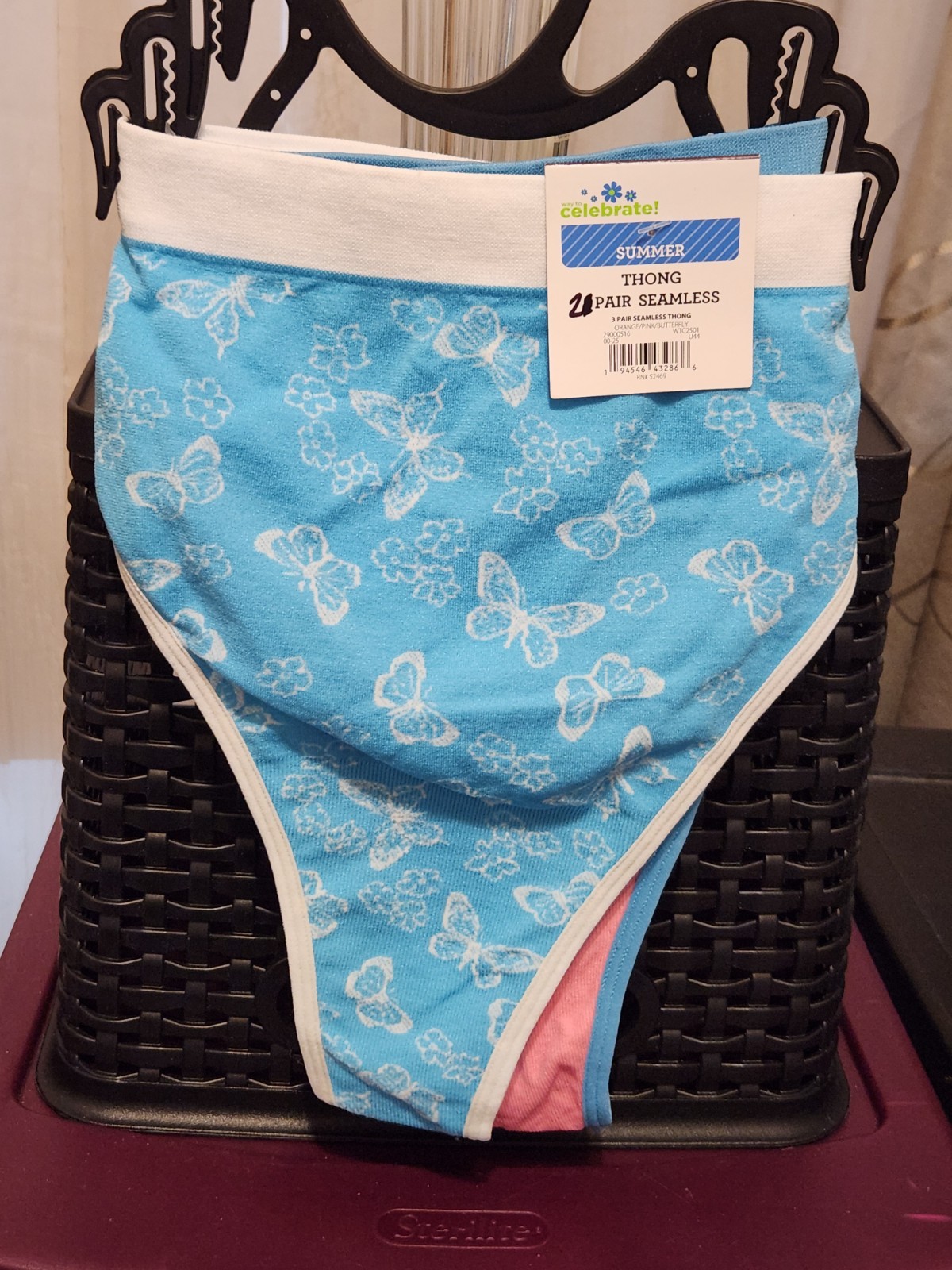 Way to Celebrate Women’s Thong Panties 2 Pair Sz XXL 20 Butterflies Smooth BNWT