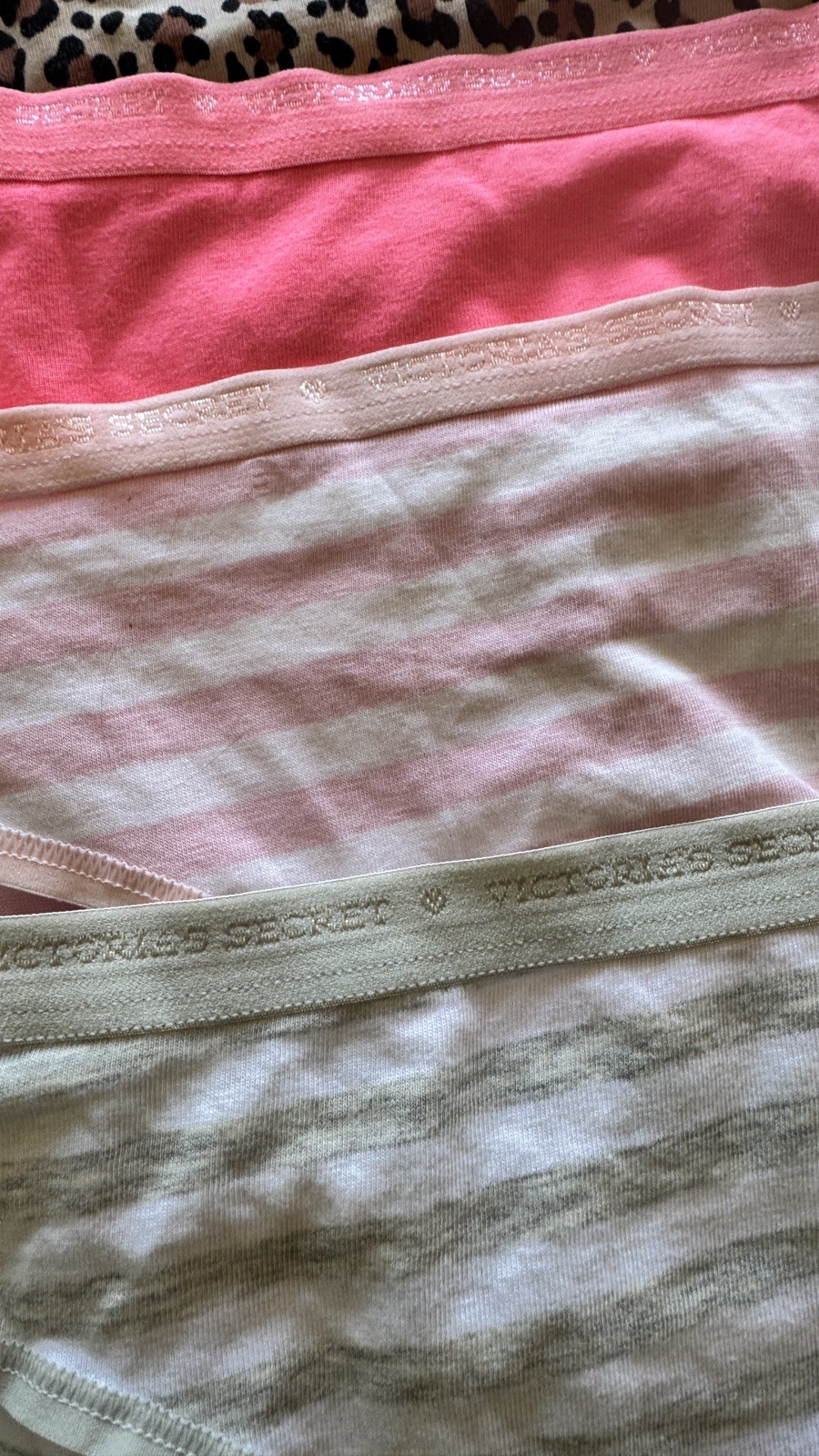New Lot 4 Vintage Victoria Secret Cotton Signature Waistband Rio Brief Panties L