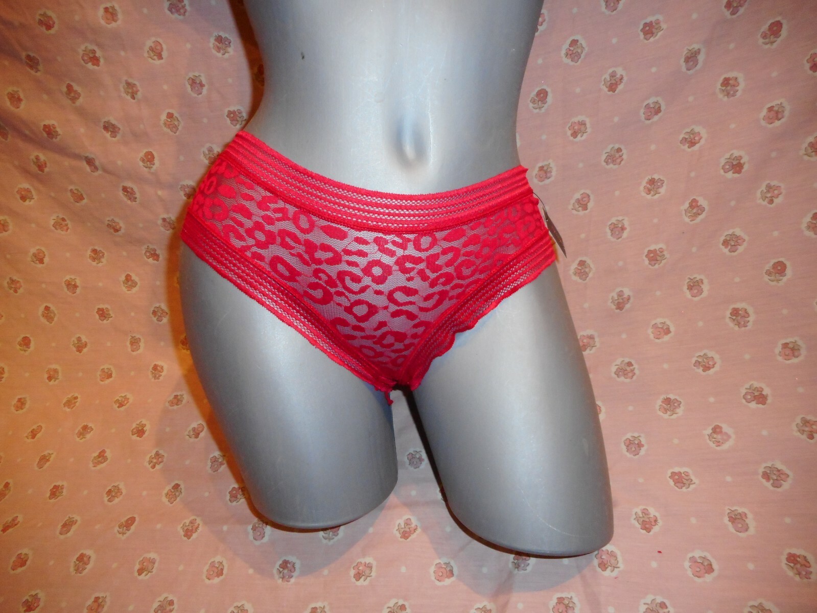 Frederick’s Of Hollywood Red Demi Leopard Panty Sizes Medum & Large