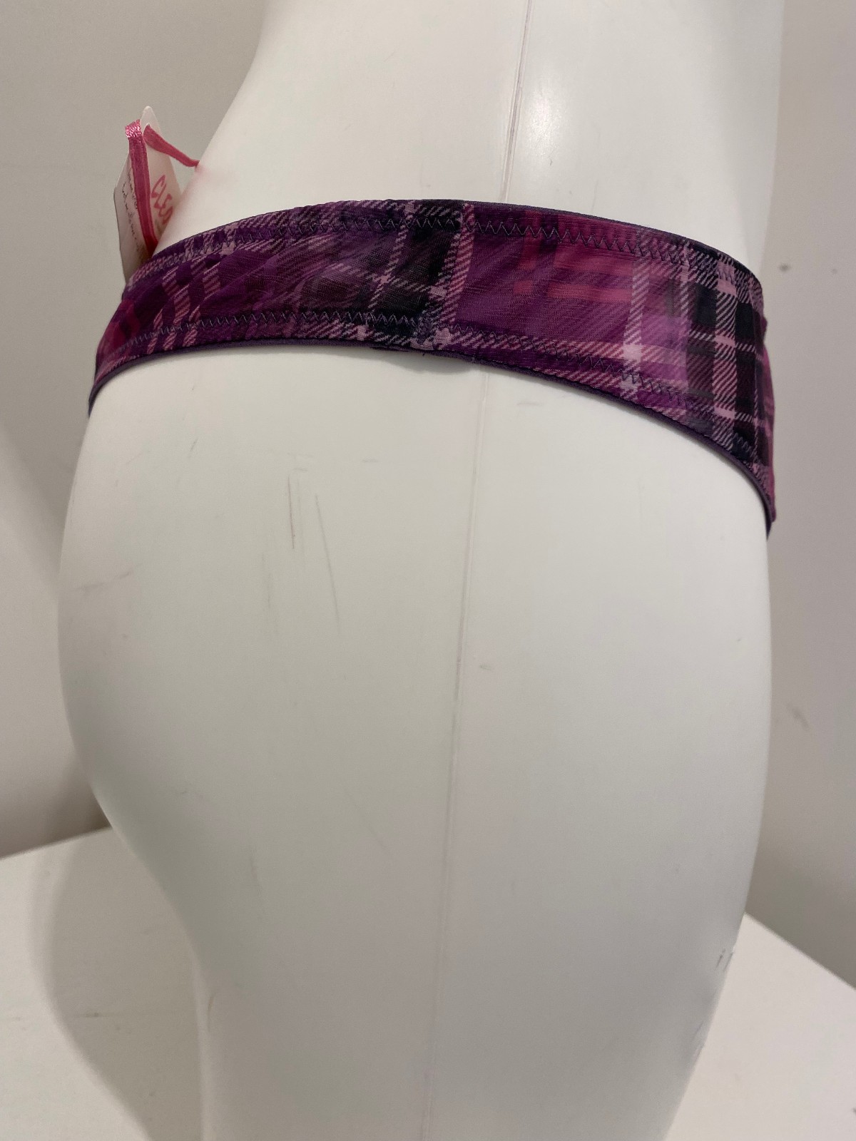 Cleo By Panache Sadie Purple Thong Knickers Pants Style 5899 Check Gingham Sexy