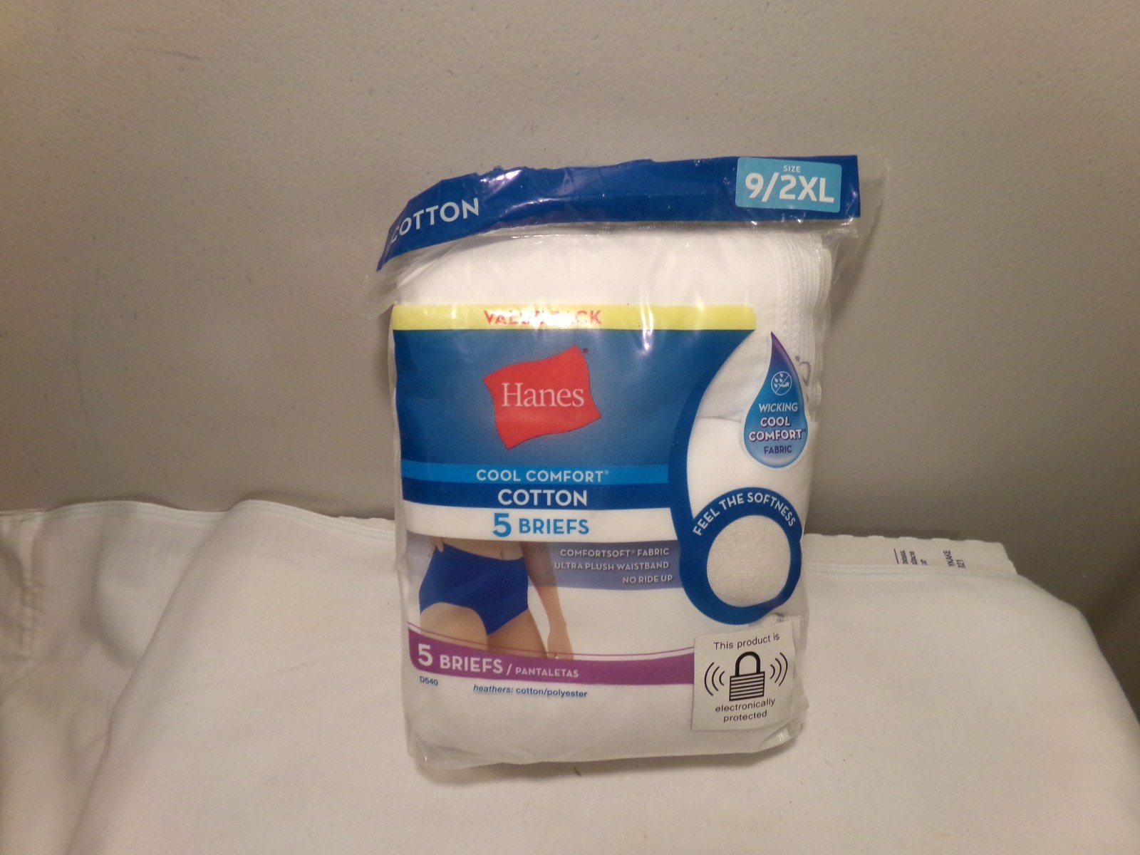 Hanes Women Cool Comfort White Cotton Briefs 5 pair Size 9/2XL