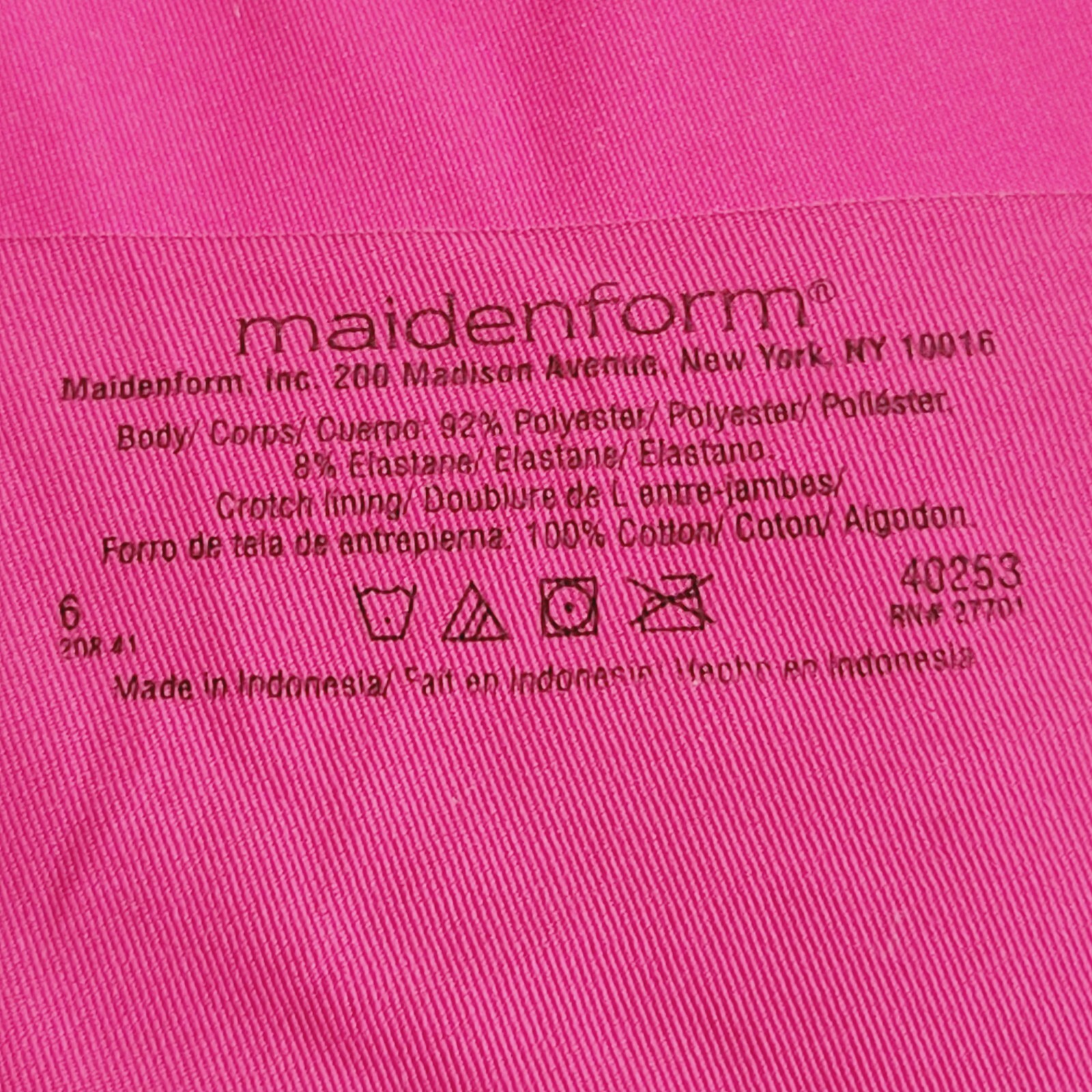 Maidenform The Smooth Panty Bikini Berry 40253 Sz 6/Md Shaping Tagless Discontin