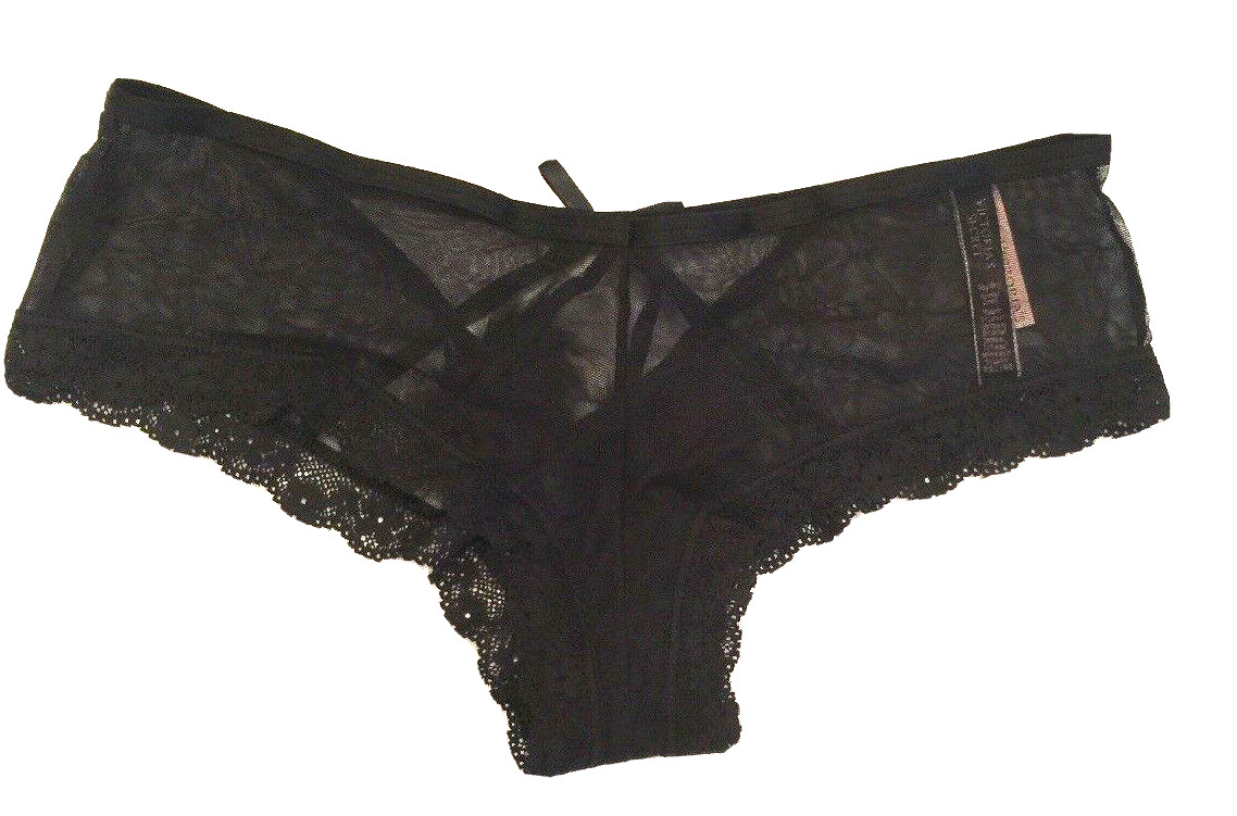 Victorias Secret Black Pom Pom Cheeky Panty Size L Very Sexy Bombshell Angel NWT