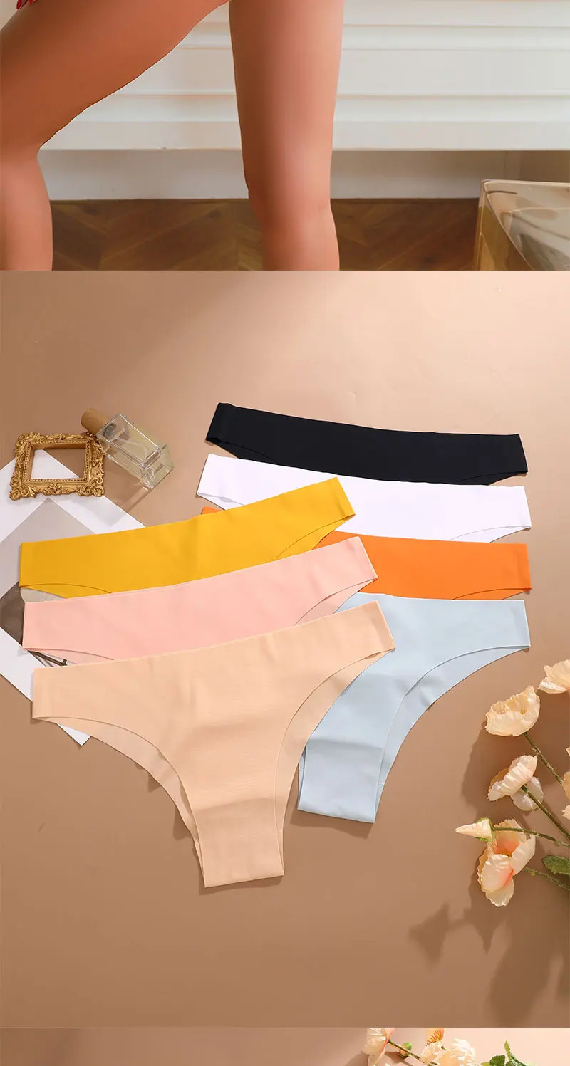 Seamless Thong Panties Women’s Low Rise Stretch Breathable Soft Underwear 8 Pcs