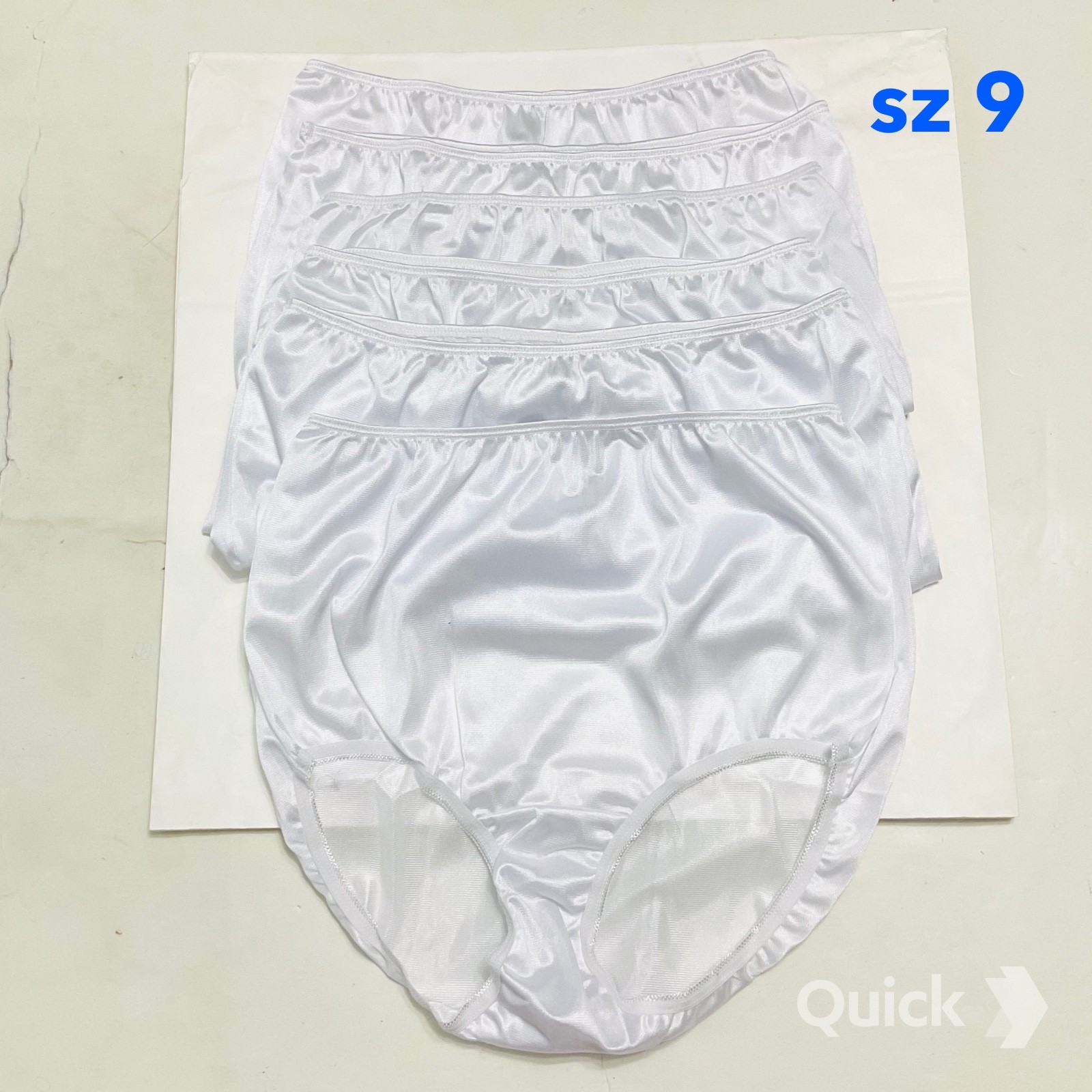 New 6 pcs Soft Vintage Nylon Briefs In White – sz 9