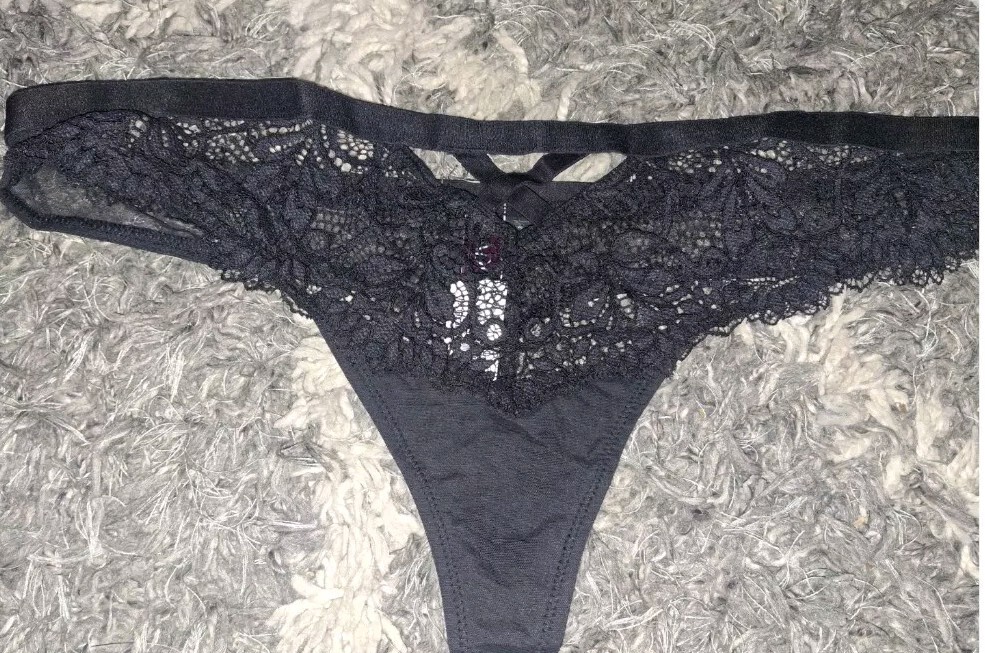 Adore Me/VS Criss Cross Thong Panty NEW Large Black