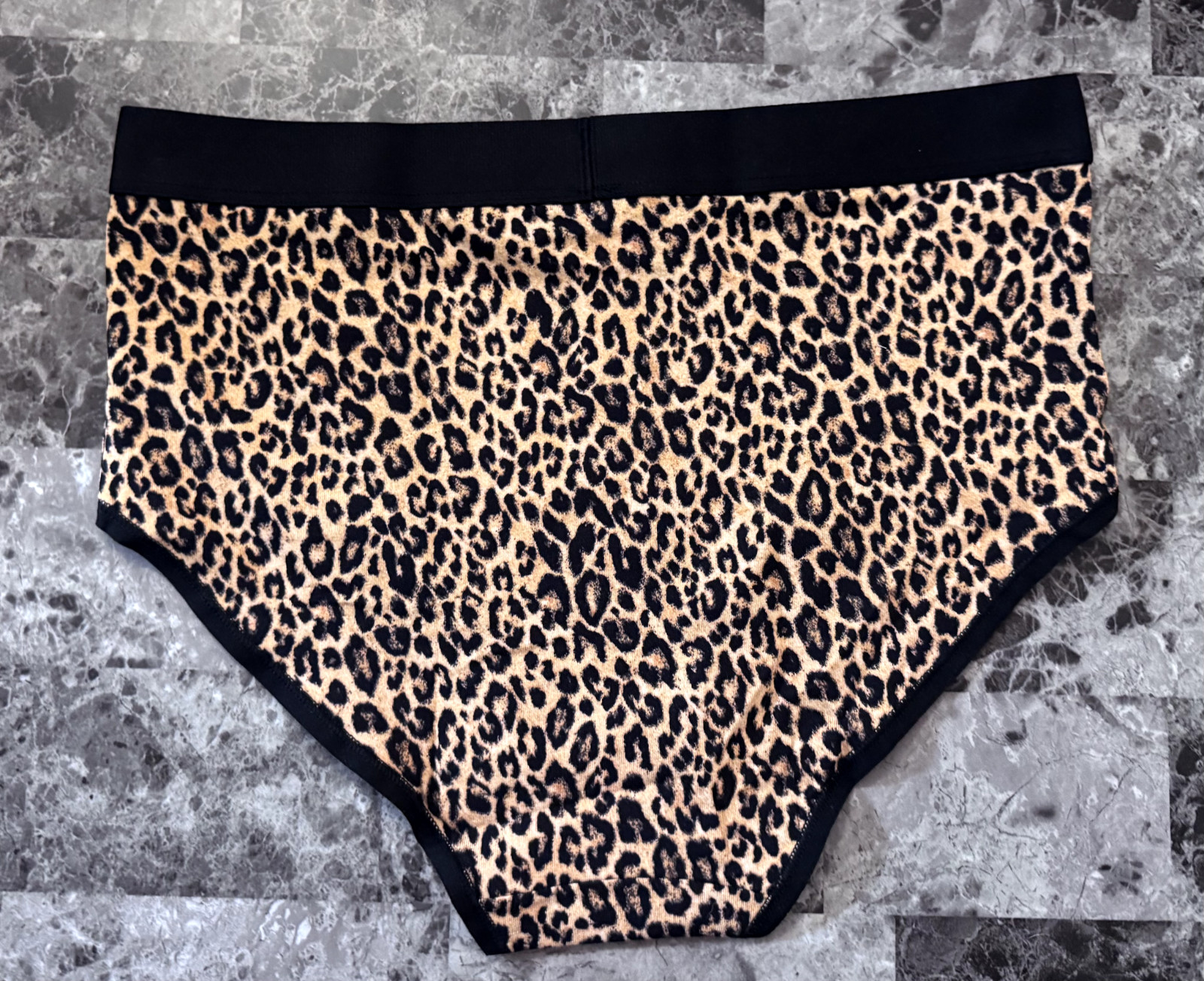 NWT VICTORIA’S SECRET LEOPARD SHINE PATCH THICK BAND HIGH WAIST BRIEF PANTIES