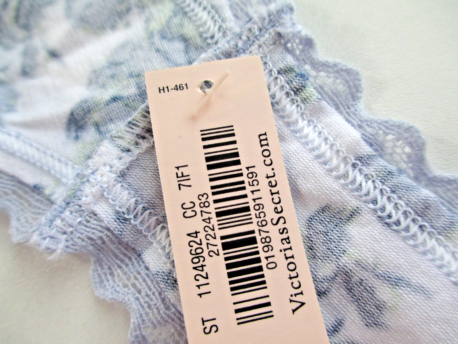VICTORIA’S SECRET Cotton Bikini Panty S M L XL Blue NWT Floral VS Lace Trim