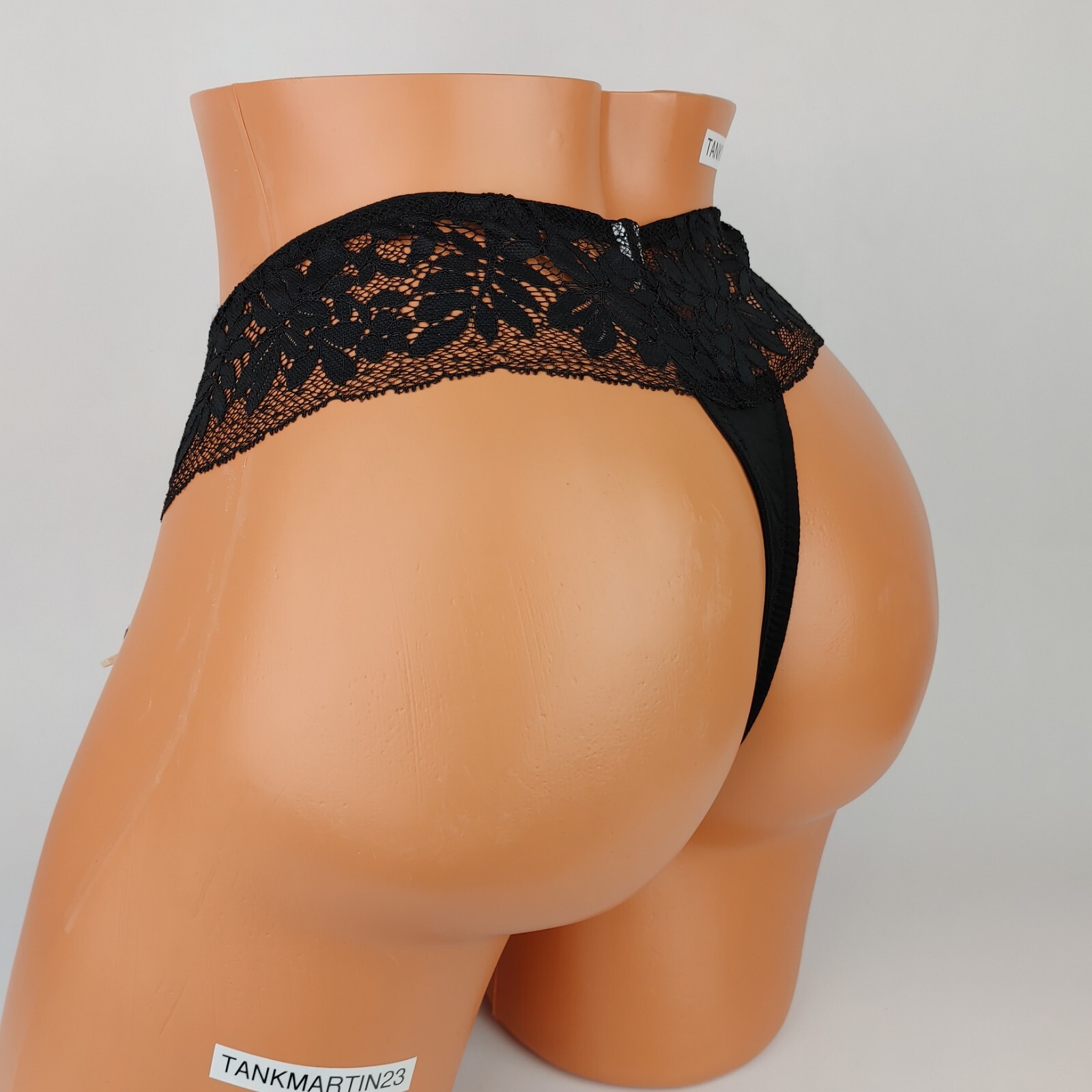 Lane Bryant Cacique 22/24 Sexy Split Gusset Thong Black With Lace Plus Panties