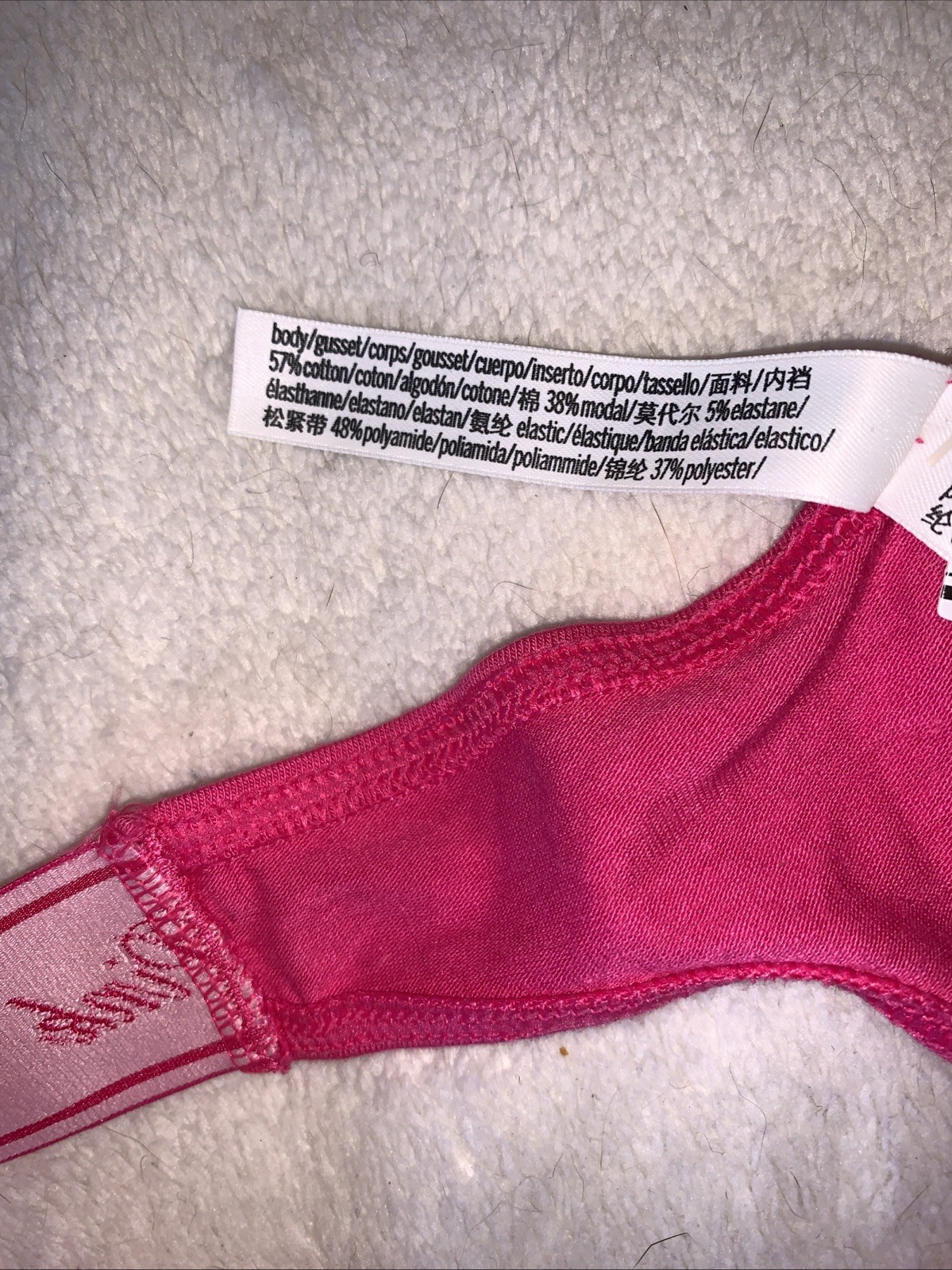 Victoria’s Secret Pink Thong String Cotton Panties XL Logo Band Pink NWT’s
