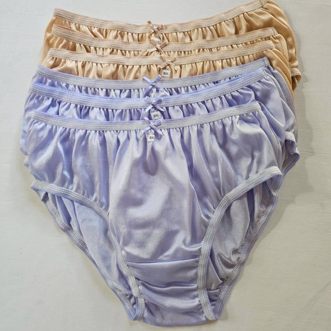 6 Bikini Panties Silky Underwear Woman Man Nylon Knickers Light Soft Hip 38″-42″