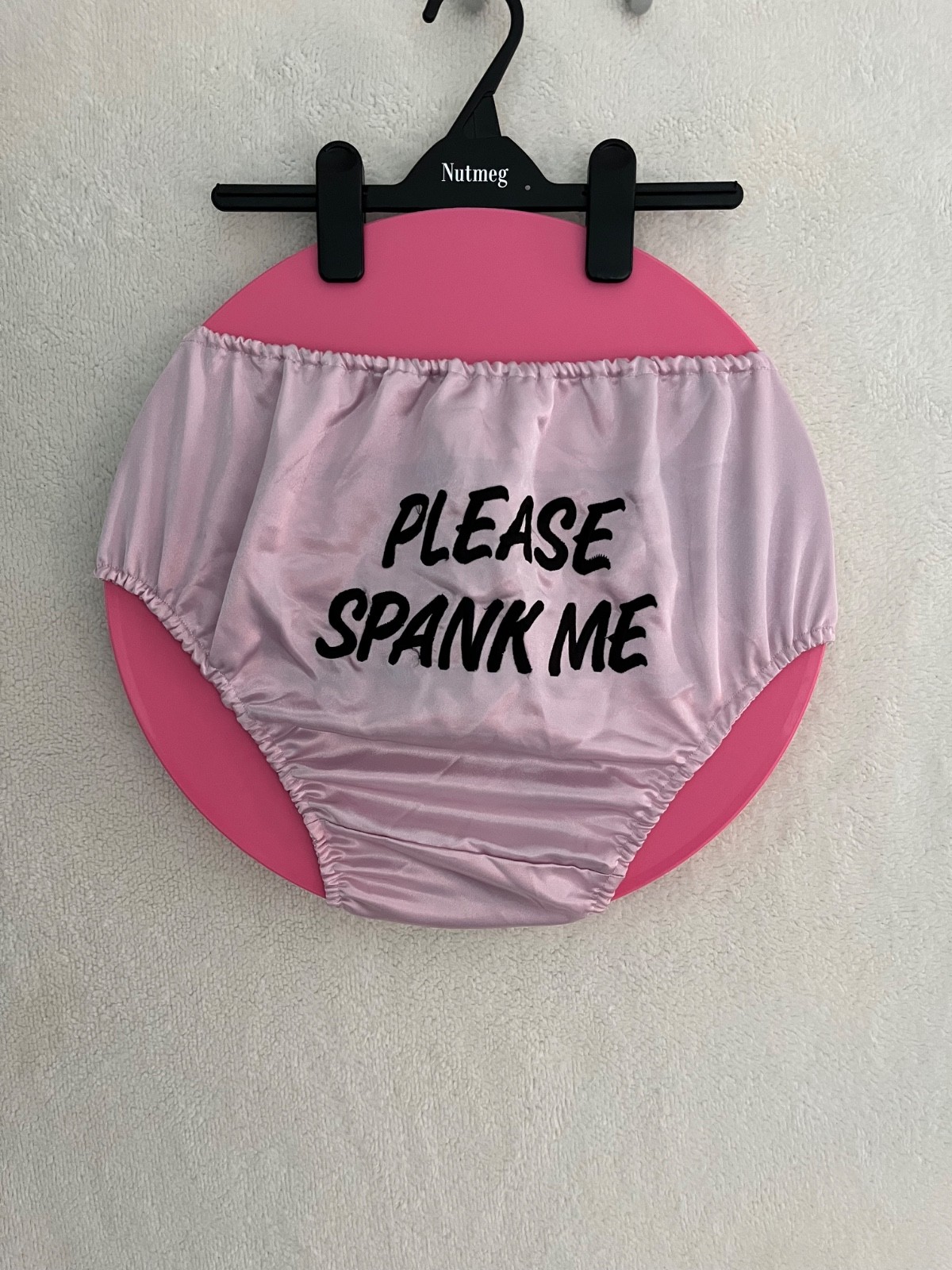 Sissy Satin Full Cut Mens -PLEASE SPANK ME – Panties Lingerie Wet Look Max 38”