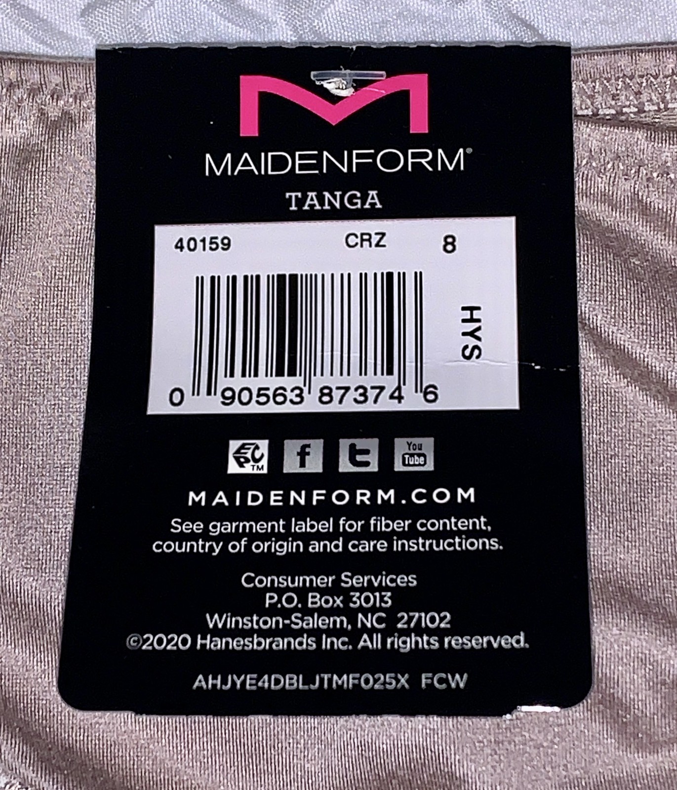 MAIDENFORM Comfort Devotion Lace Trim Evening Blush Tanga Panty Womens Sz XL 8