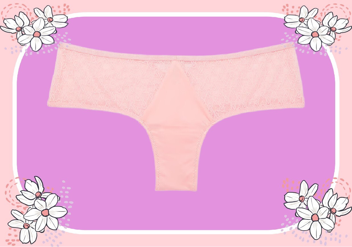 L Pink Blossom Satiny Insert LOGO Lace Very Sexy Cheeky Victorias Secret Panty