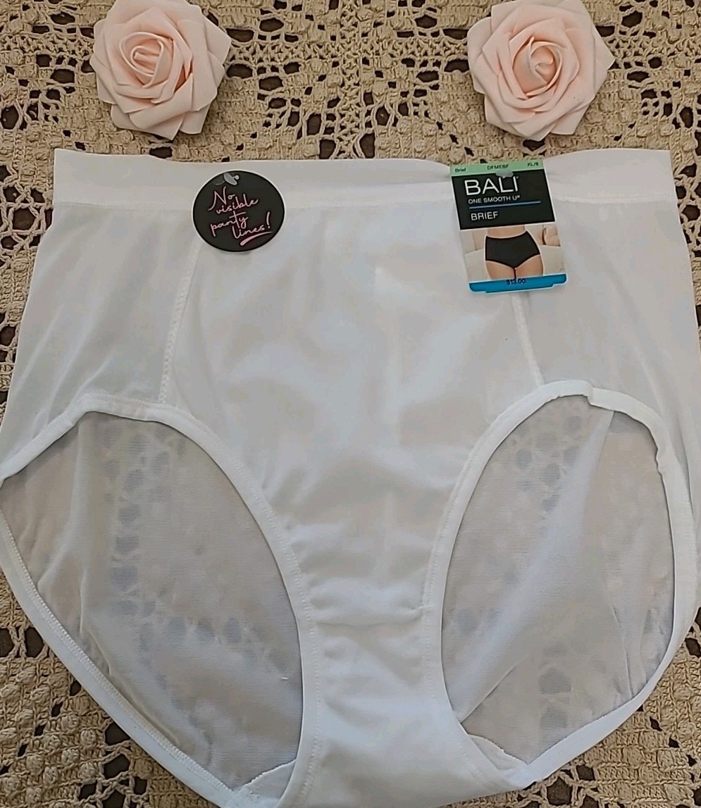 BALI One Smooth U Brief Panty DFMEBF Size XL/8 WHITE nwt $13.00