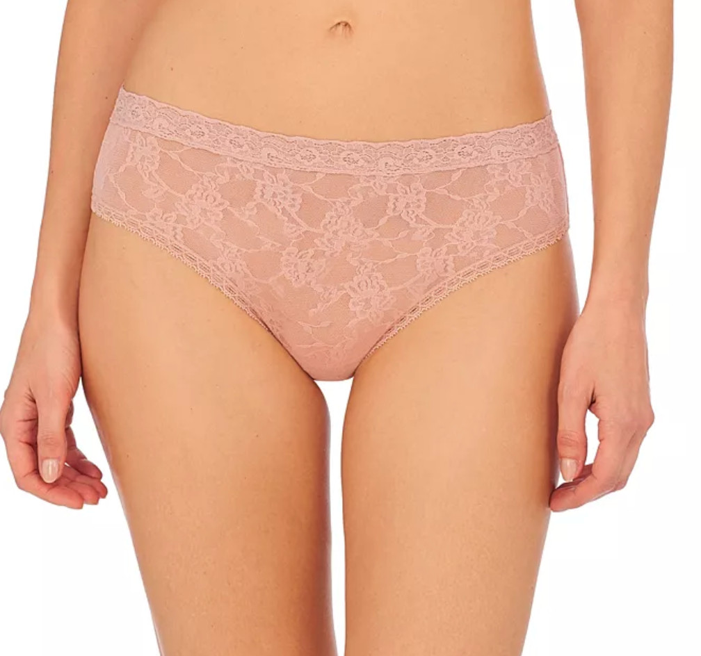 Natori One Size (S-XL) Bliss Allure Lace Girl Brief Panty 776303 NWOT Rose Beige