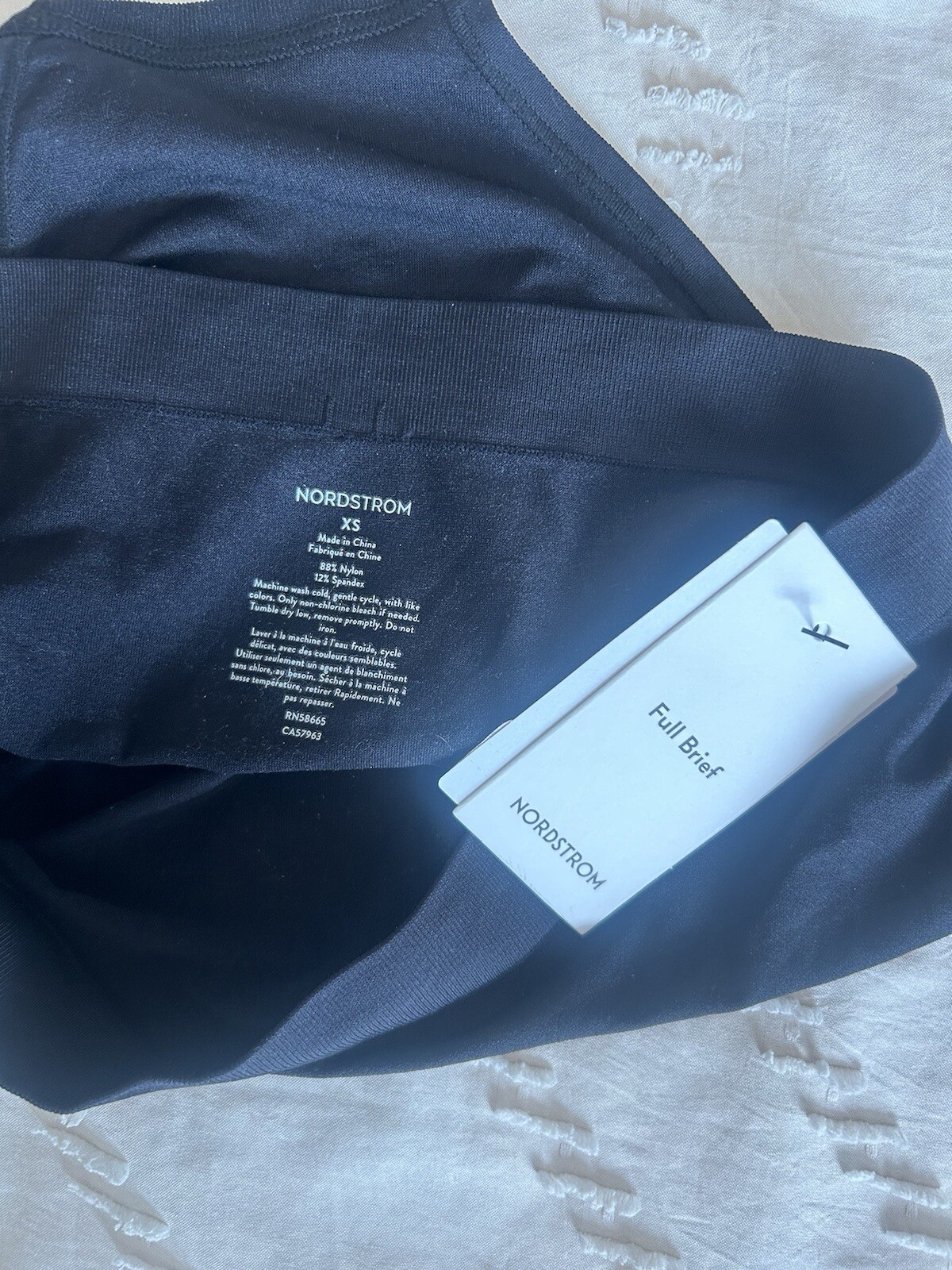 Nordstrom Women’s Bare Full Briefs in Black Size XS NWT