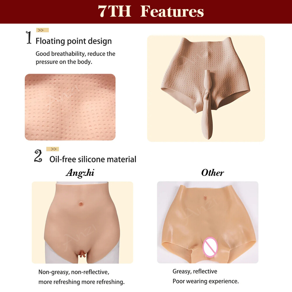 Anzi Crossdresser Silicone Panties Fake Vagina Thicken Hip Panty for Transgender
