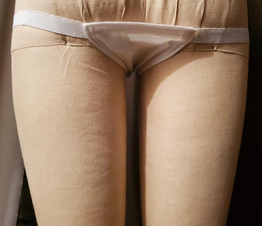 3 Pair White Cotton NOVELTY PANTIES One Size Fits All Like G-strap or Chastity
