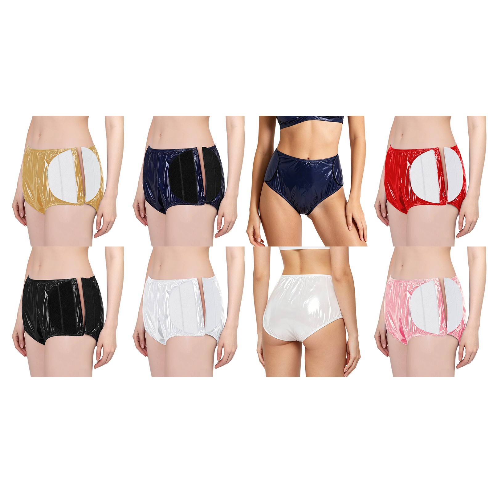 US Women Adjustable Waist Diaper with Stickers Tear Away Washable Underwear