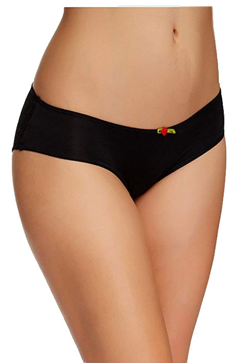 Betsey Johnson Lace Trim Hipster-Raven Black-Small-NWT-