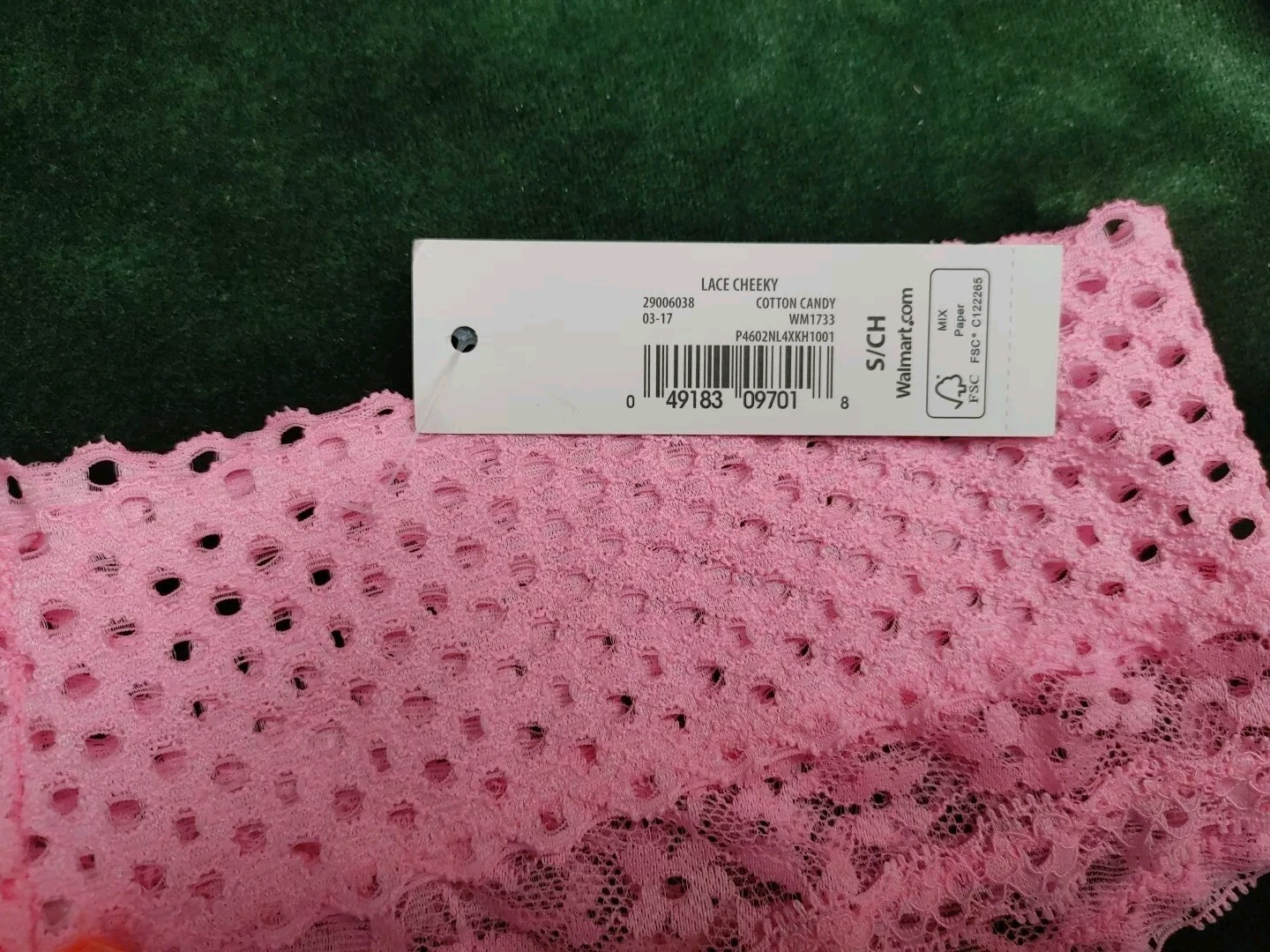 NWT No Boundries Lace Cheeky Cotton Candy Panties S