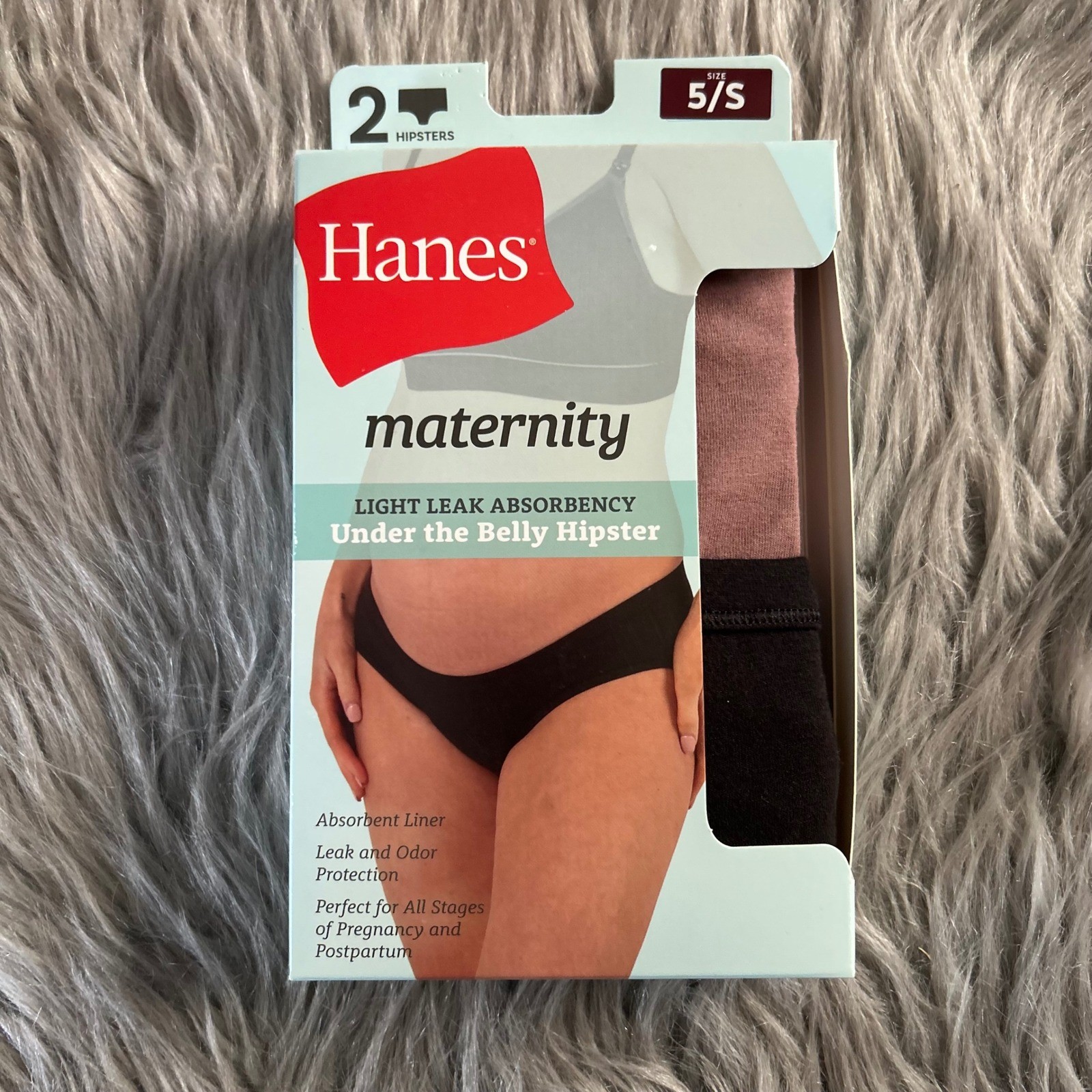 Hanes Maternity Under The Belly Hipster Underwear Womens Size 5/Small Panties