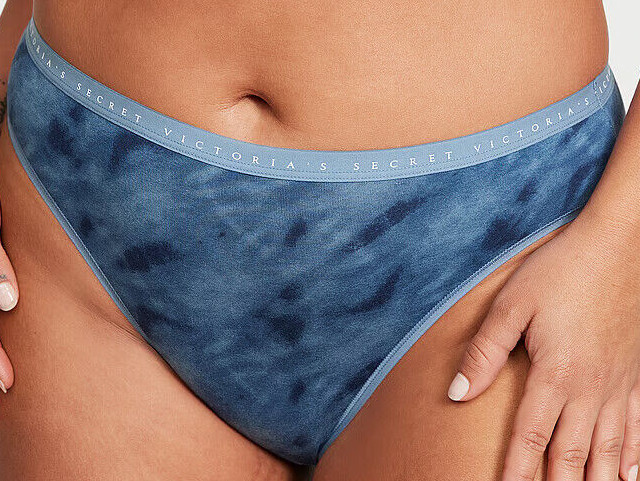 XS S M XL XXL Indigo Blue Stretch Cotton Victorias Secret High-Leg Brief Pantie