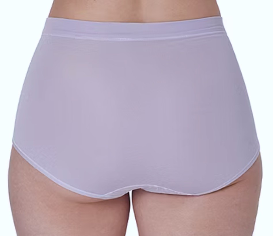 BALI Breathe Cotton Modal Lace Front Purple Iris Hi Rise Brief Panty Womens S 5