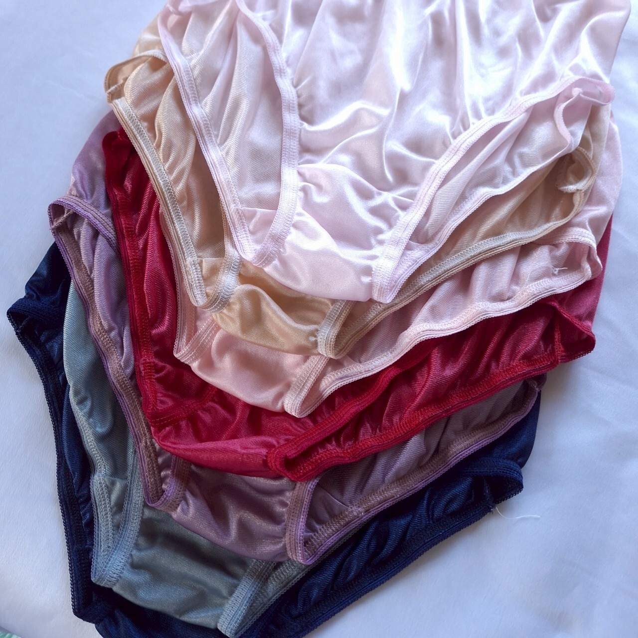 6pcs Nylon Panties Underwear Woman Silky Soft Smooth Briefs High Waist 30″-36″ L