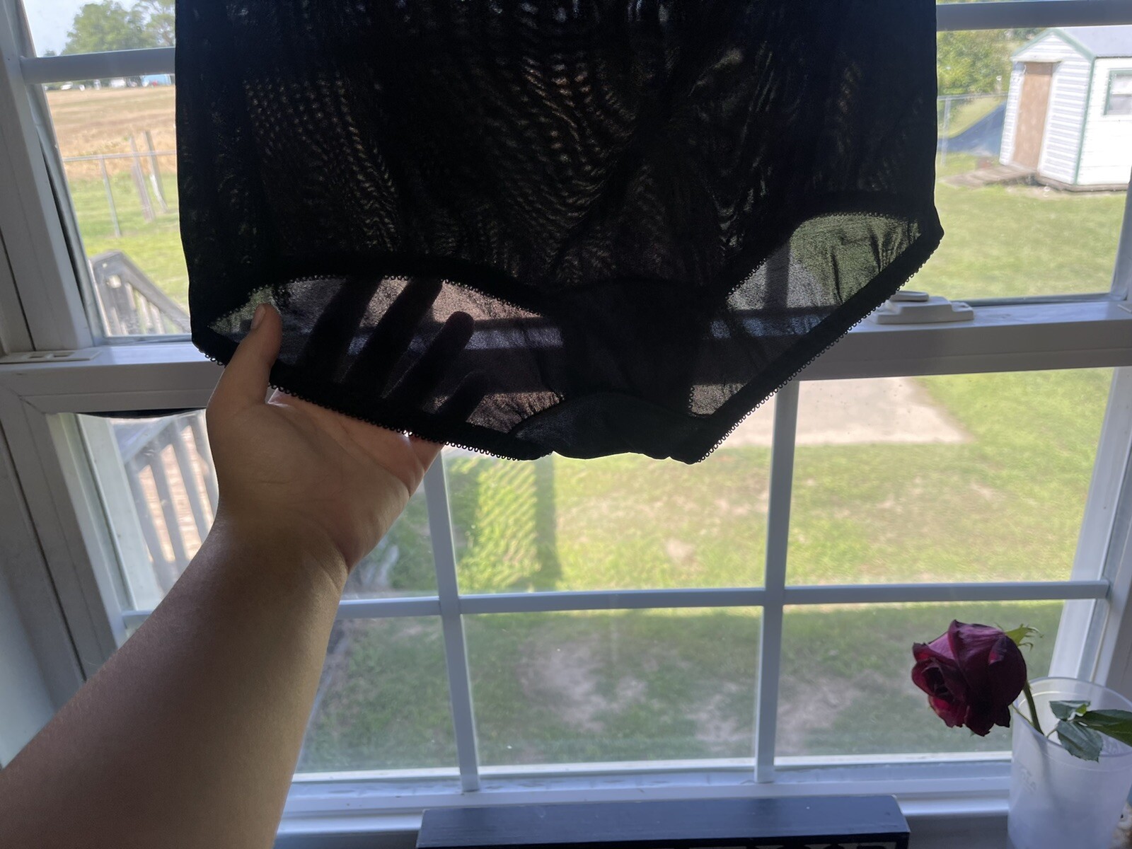 ✅Vtg ✅Nylon Panties ✅Granny High Waisted ✅Cotton Crotch ✅Black ✅Sz 36 ✅Silky