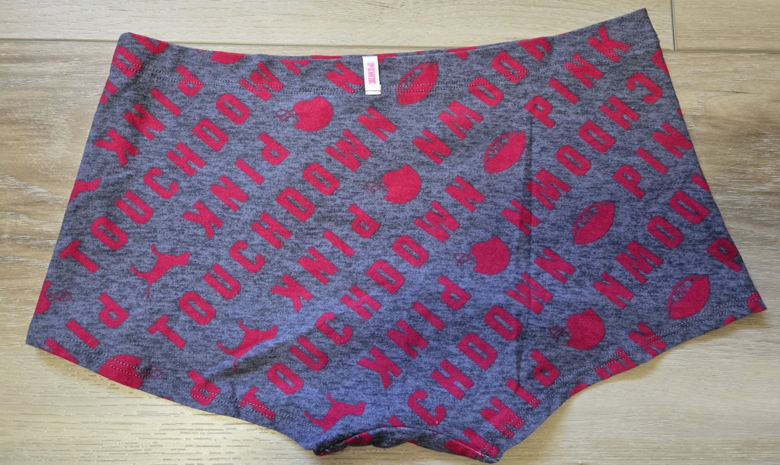 NWT Victoria’s Secret PINK Football Touchdown Cotton Low Boy Short Panties M