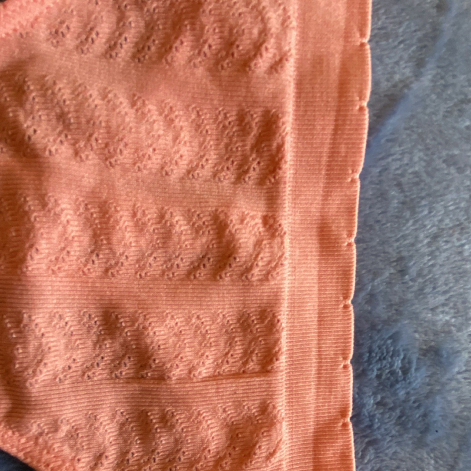 Victoria’s Secret Thong/String Peach Textured Knit Panties M Regular Size Women