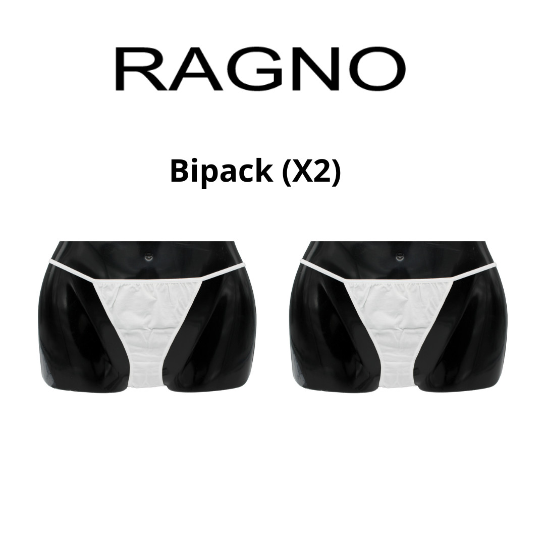 Bipack Slip Brasiliana Donna, Bianco, Perfetta (Pocket), 07455U Ragno