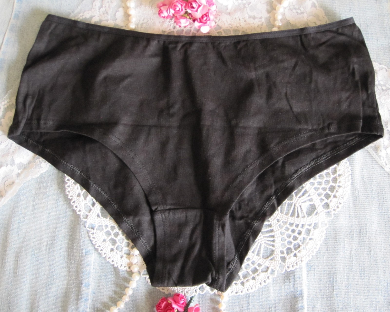 4 x Primark 100% COTTON *Short* Briefs Pack Black White Multi Leopard S 10-12