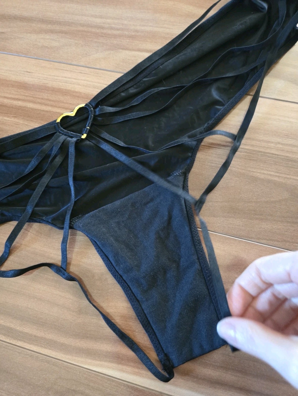 NWT Victorias Secret Very Backless strappy panties sexy heart hardware open back