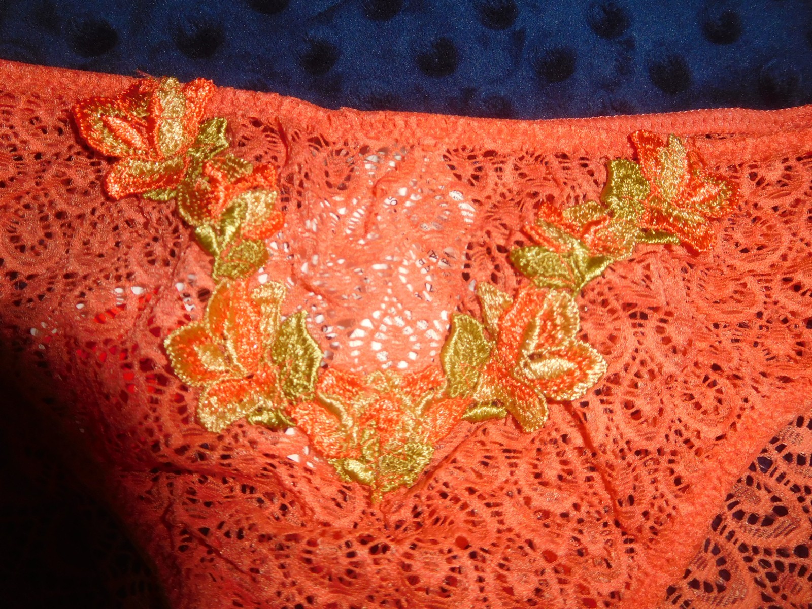 NWT! Intimissimi Peach Lace Floral Embroidery Bikini Panties S